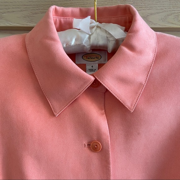 Talbots Y2K Salmon Ultrasuede Jacket | Size 4 - Picture 2 of 8